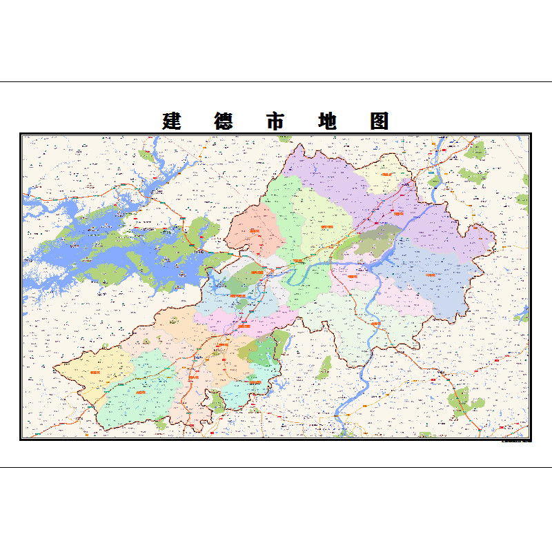 建德市地图2023年行政区划市区主城区街道交通地图定制图片素材