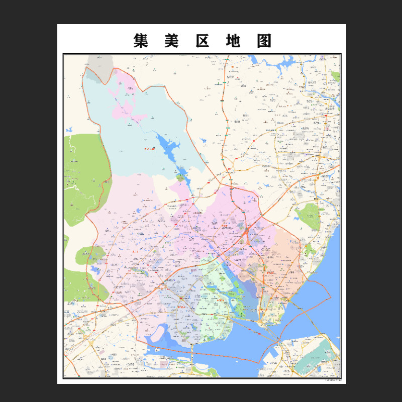 厦门市集美区地图2023年行政区划市区主城区街道交通地图图片