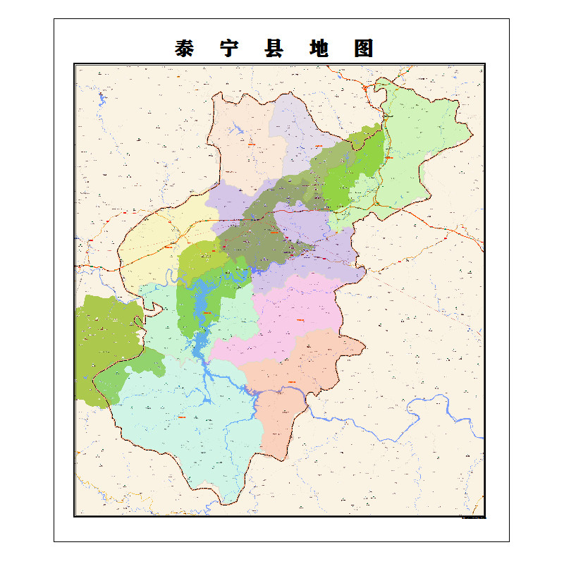 三明市泰宁县地图2023年行政区划市区主城区街道交通地图图片素材