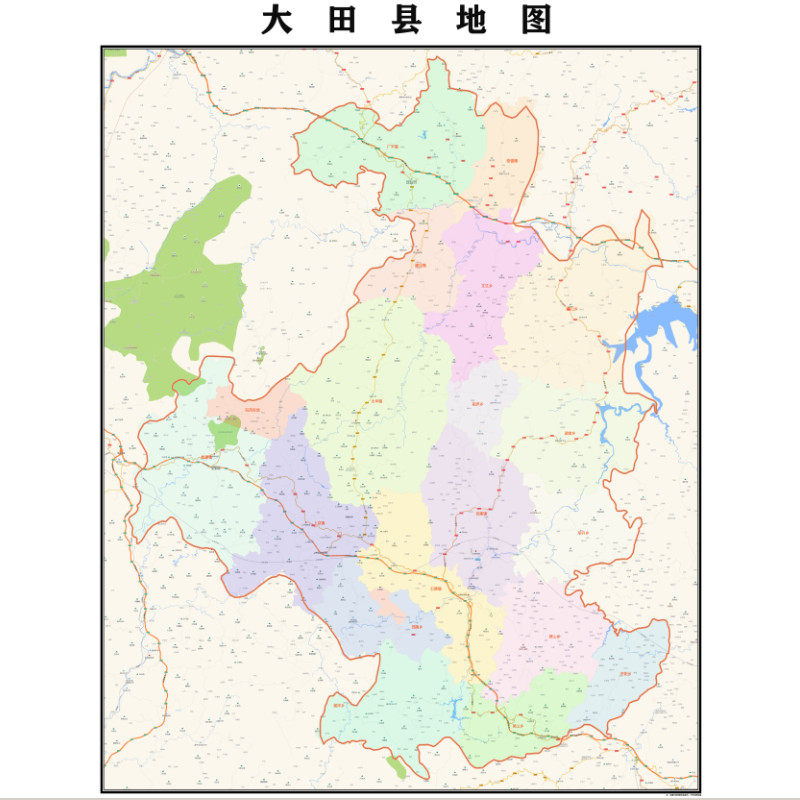 三明市大田县地图2023年行政区划市区主城区街道交通地图图片素材