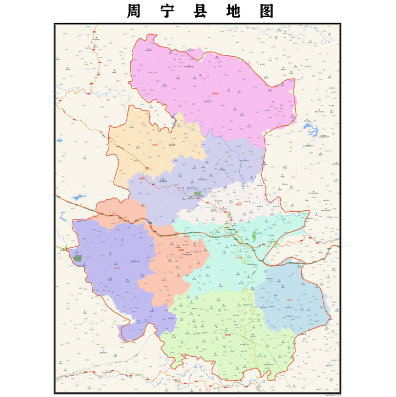 宁德市周宁县地图2023年行政区划市区主城区街道交通地图图片素材