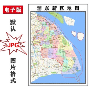 浦东新区地图行政区划上海市电子版JPG高清素材图片2025年
