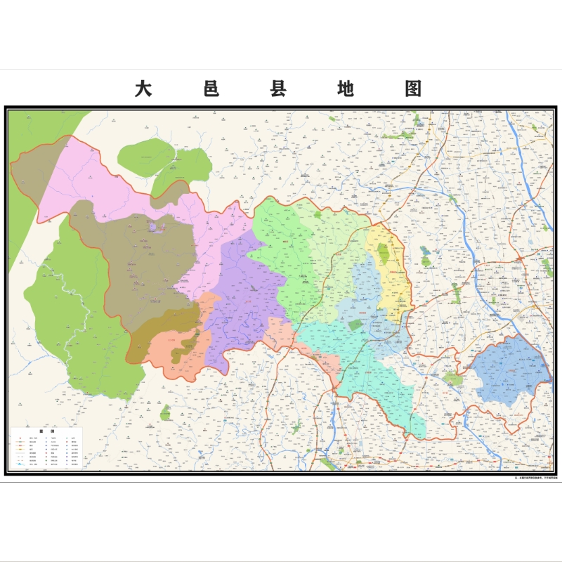 成都市大邑县地图2025新版行政区划图街道交通办公室挂图高清防水