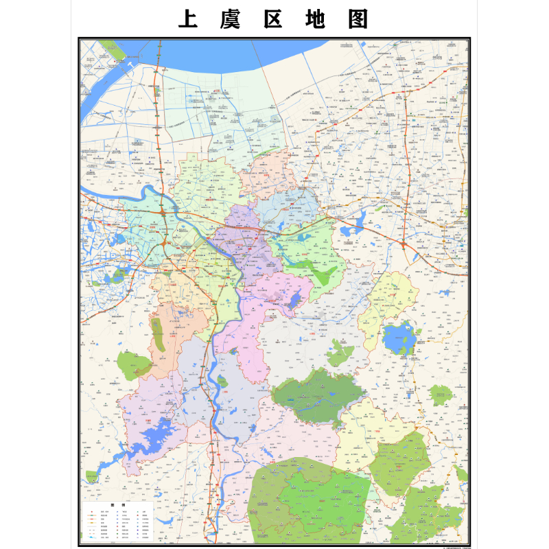 绍兴市上虞区地图2023年行政区划市区主城区街道交通地图图片素材