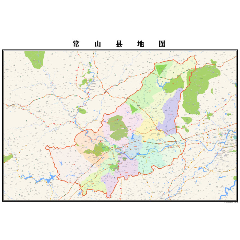 衢州市常山县地图2023年行政区划市区主城区街道交通地图图片素材