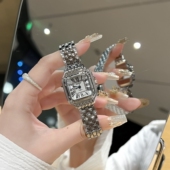 复古方形手表女小众简约高级气质感日常通勤百搭方块猎豹钢带女表