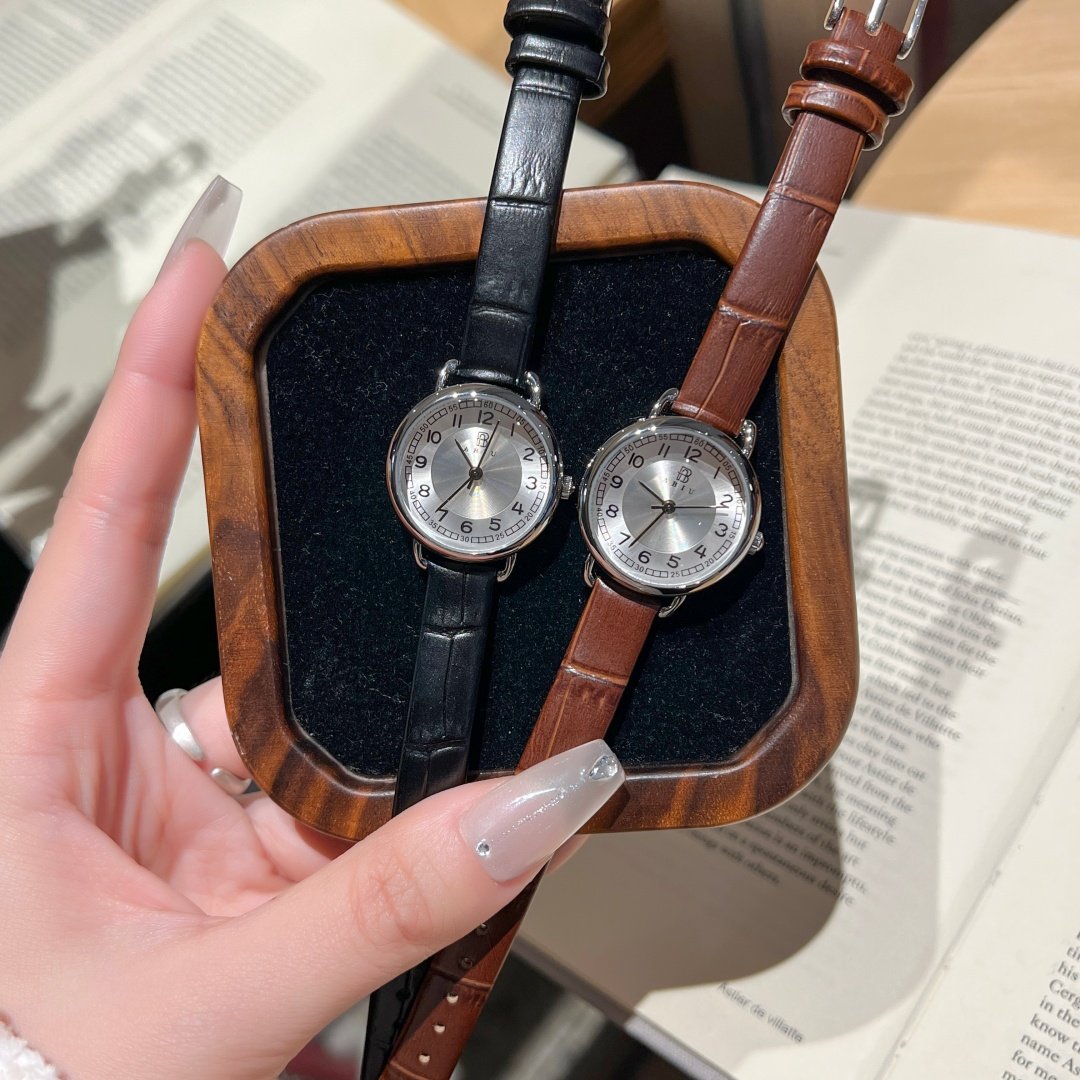 手表女ins学院风小众数字圆形表盘初高中学生公务员考试考研专用