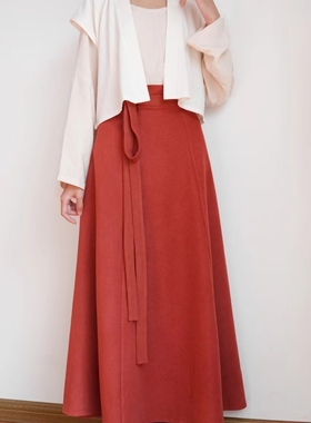 暮君归小彩虹系列磨毛唐制八破裙交窬裙多色百搭日常汉服秋冬款