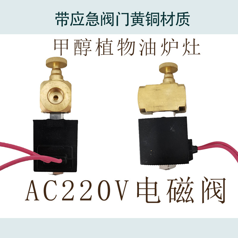 气泵气动空压机手动应急开关高温两通220v植物油甲醇油炉具电磁阀