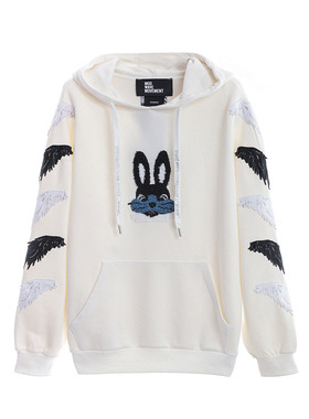 潮牌兔子 obf 标识连帽卫衣 街头风男女同款上衣 MW093061035