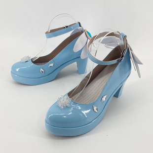 VOCALOID初音未来cosplay鞋 2019冰雪初音v家miku公主cos鞋