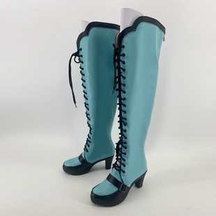 初音未来MIKU望月礼服cos鞋 定制鞋子 游戏动漫 Cosplay靴子