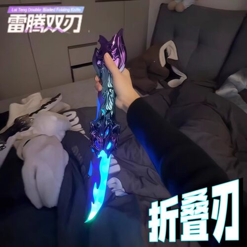 儿童发光折叠刀光剑玩具双形态