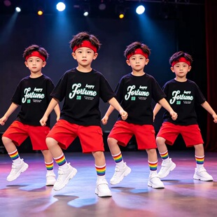 儿童DADDY街舞演出服幼儿小学生酷帅小男孩舞蹈服酷炫boy嘻哈表演