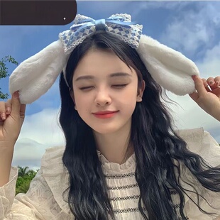 可爱大耳狗玉桂狗发箍卡通可爱毛绒小狗耳朵发箍发卡卖萌发饰头饰