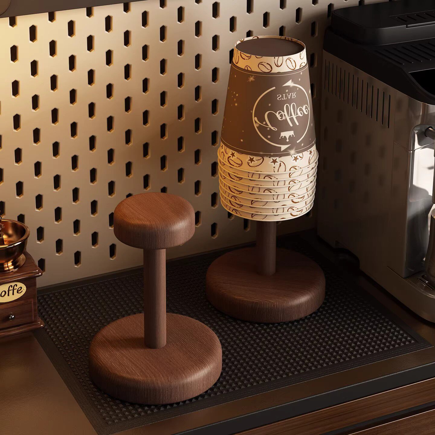 杯架桌面收纳置物架一次性杯子取杯器咖啡茶杯水杯桌上商用纸杯架