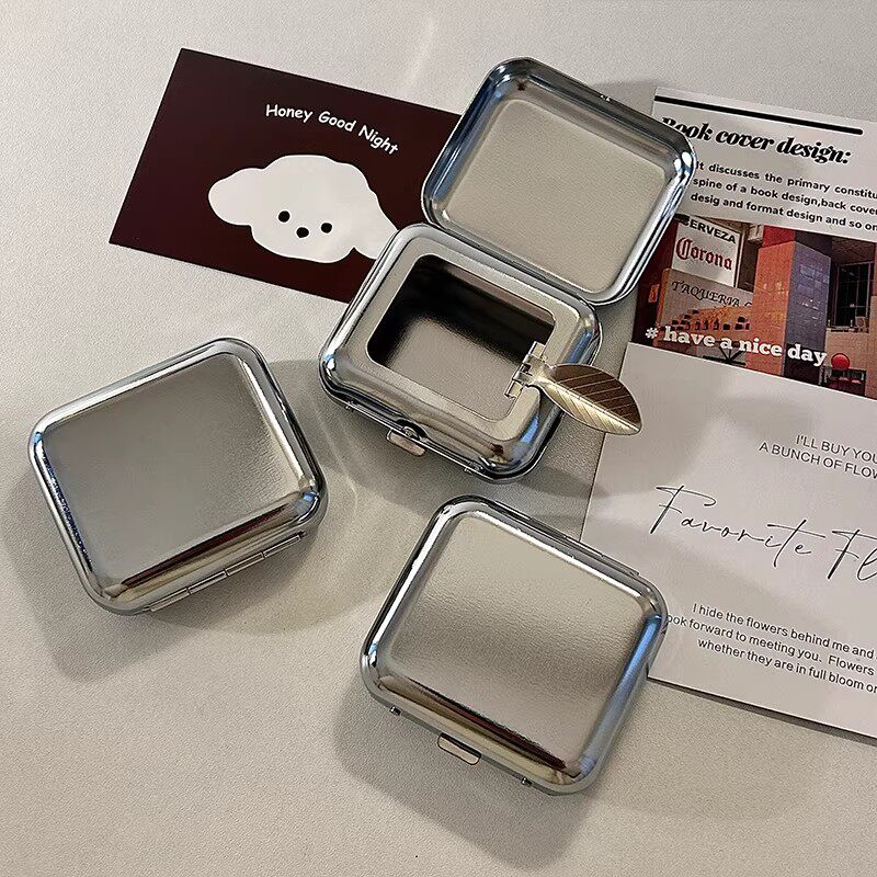 迷你金属烟灰缸随身便携口袋烟缸女金属车载带盖防风送朋友礼物简