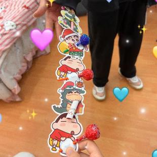 ins可爱蜡笔小新限定卡纸棒棒糖装 新款 饰卡纸六一卡纸棒棒糖卡纸