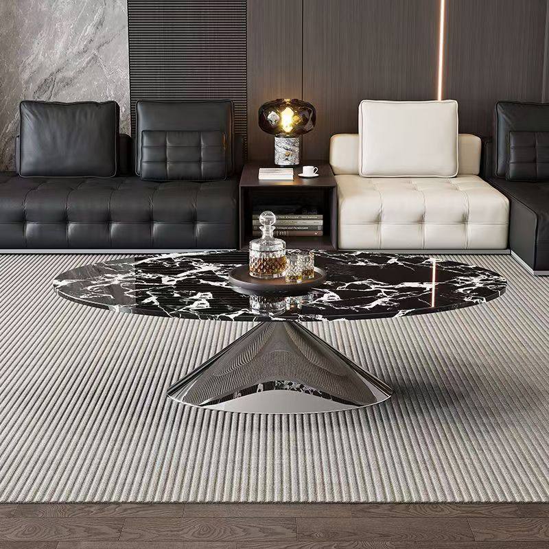 椭圆形大理石不锈钢茶几2025客厅家用轻奢高级设计师款茶几极简,住宅家具,茶几,淘宝优惠券,粉丝福利购,淘宝优惠卷