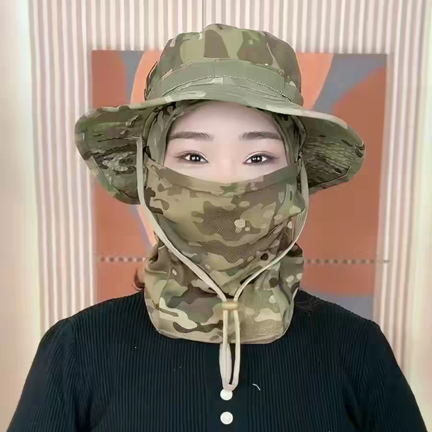徒步全脸登山帽子男士2026新款户外奔尼帽透气遮阳防晒新款钓鱼帽