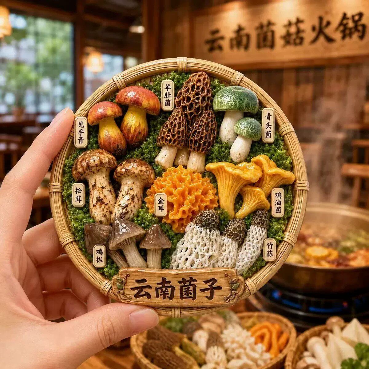云南菌菇树脂立体浮雕磁吸装饰型冰箱贴冰箱装饰送朋友收藏小礼品