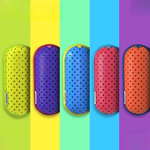 游泳眼镜盒EVA泳镜收纳盒硅胶镂空透气孔圆孔泳镜盒游泳装备镜盒