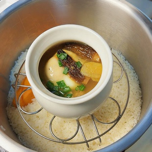 不锈钢隔水蒸架电饭煲瓦罐汤罐炖盅可进微波炉家用陶瓷食品级煲汤