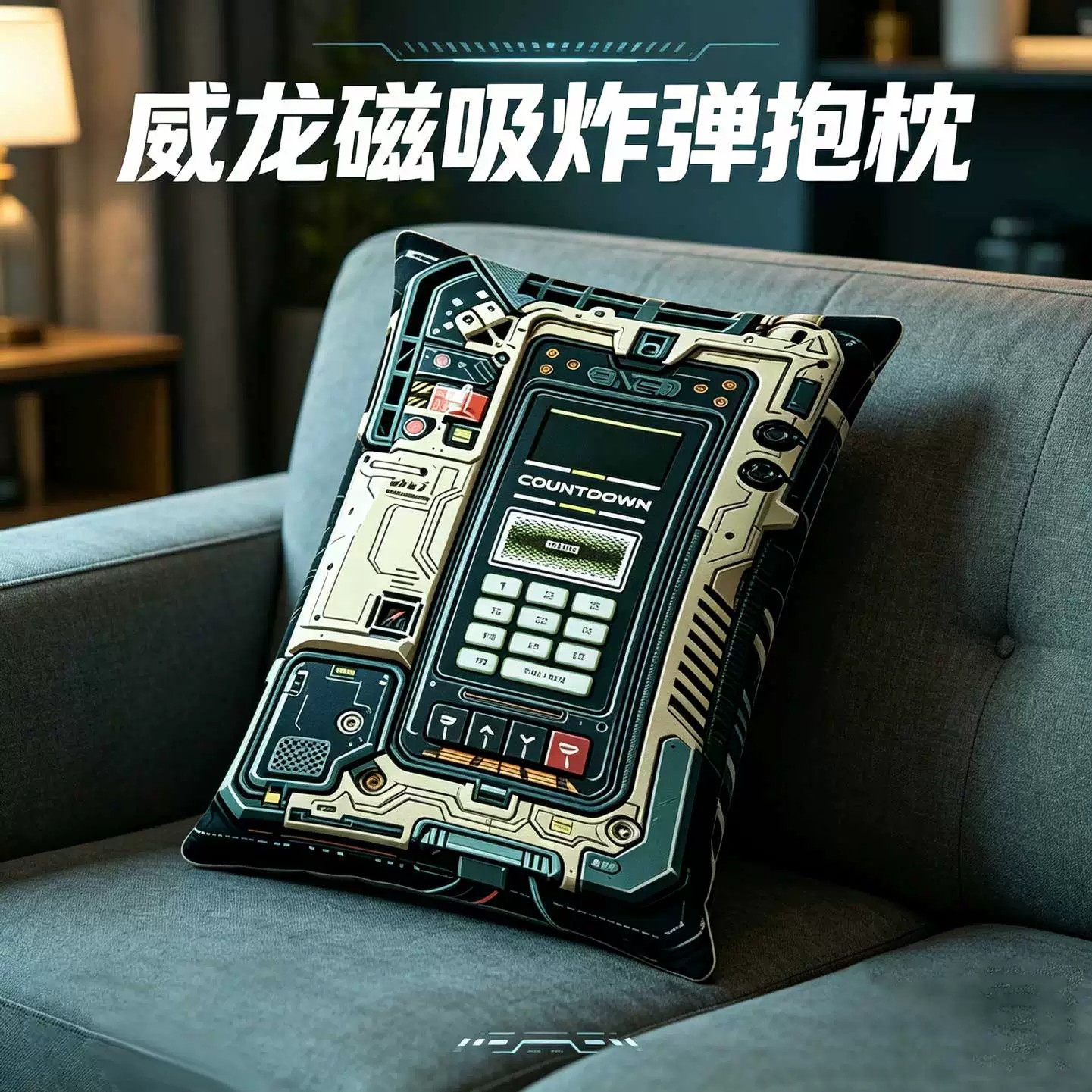 三角洲行动抱枕游戏周边威龙磁吸炸弹周边pp棉枕套客厅沙发抱枕垫