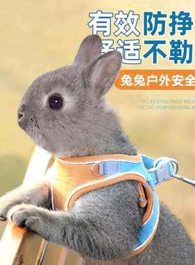 兔子牵引绳防挣脱遛小兔子专用神器背心式可伸缩外出的衣服溜绳子