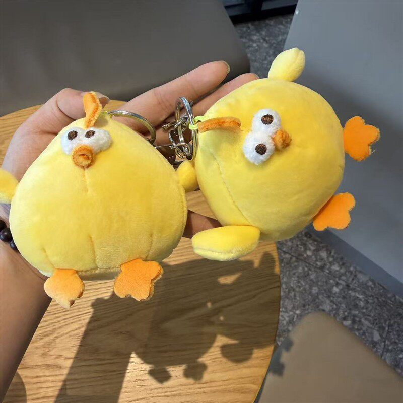 墩墩鸡挂件毛绒挂件呆萌小黄鸡公仔钥匙扣学生书包包包挂饰玩偶