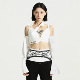 LinyiLi白色抹胸辣妹上衣女挂脖吊带背心带胸垫