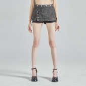 LinyiLi 热辣紧身性感纯欲风黑色微型牛仔半裙女包臀裙冬短款