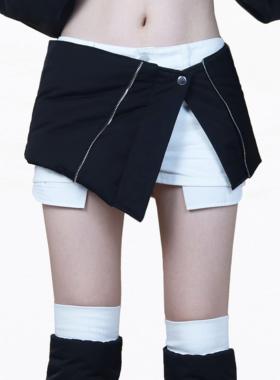 明星同款LinyiLi 短裤外穿女2025新款冬黑白辣妹羽绒加厚短裤热裤