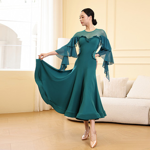 贝蒂BD舞服新款六片大摆连衣裙高级摩登舞连衣裙演出大摆裙MD56