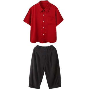 儿童街舞潮服套装男童嘻哈宽松hiphop裤子夏季少儿爵士舞演出服装