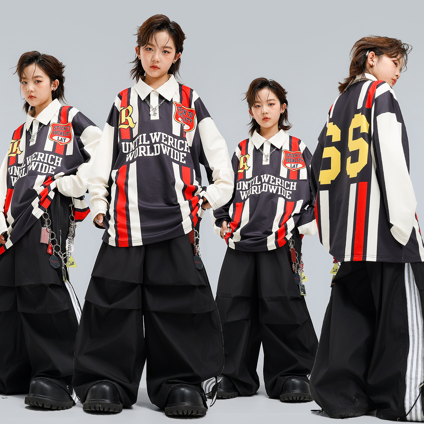 男女童嘻哈街舞长袖卫衣运动长裤