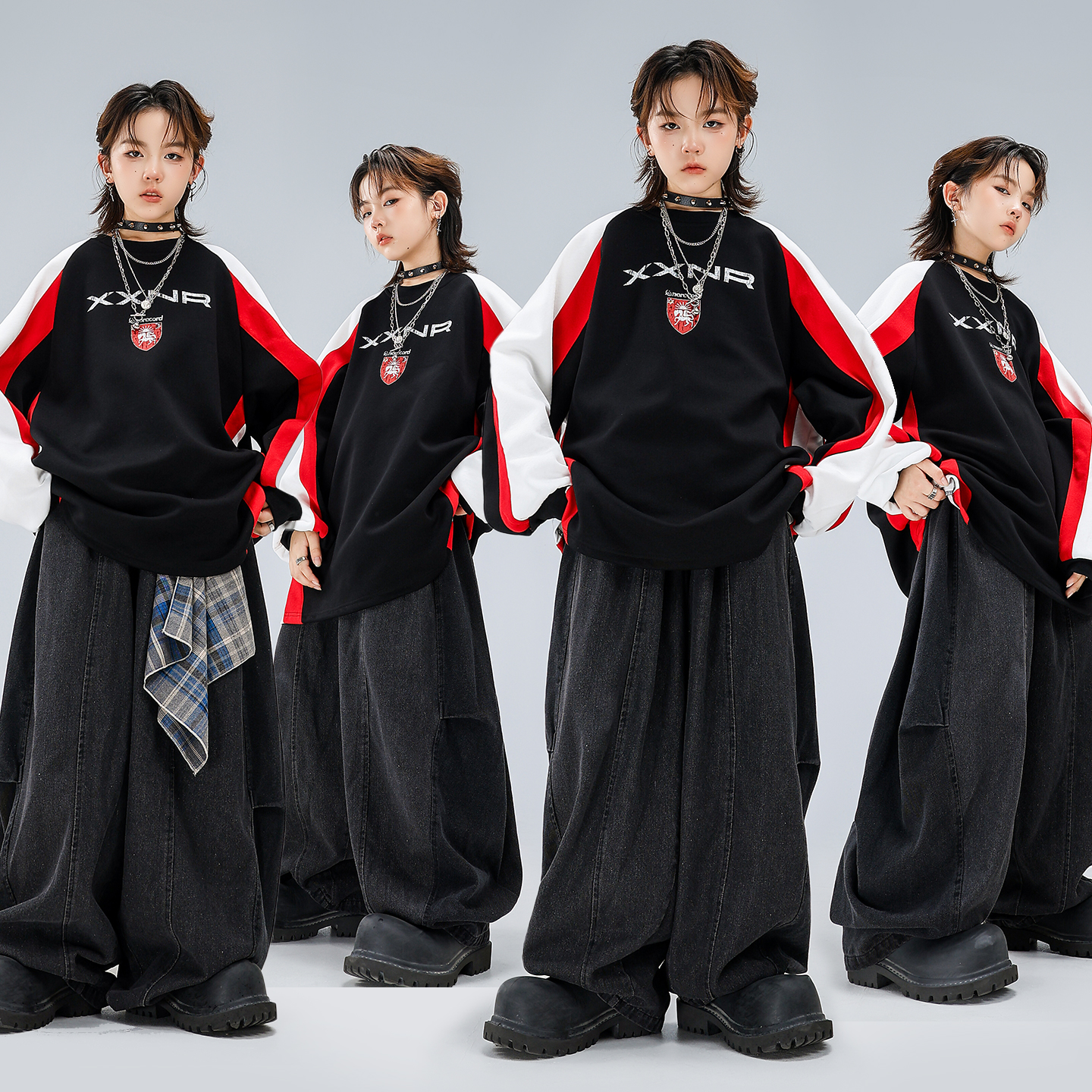 男女童嘻哈街舞长袖卫衣运动长裤