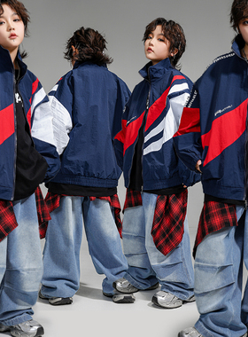 儿童街舞潮服嘻哈裤子套装女孩少儿hiphop童装演出服男童街舞潮装