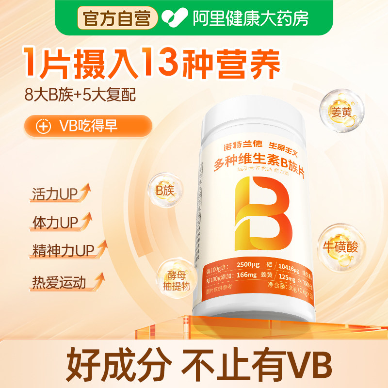 诺特兰德维生素b族复合片多种b2b6b12官方旗舰店正品多维运动人群