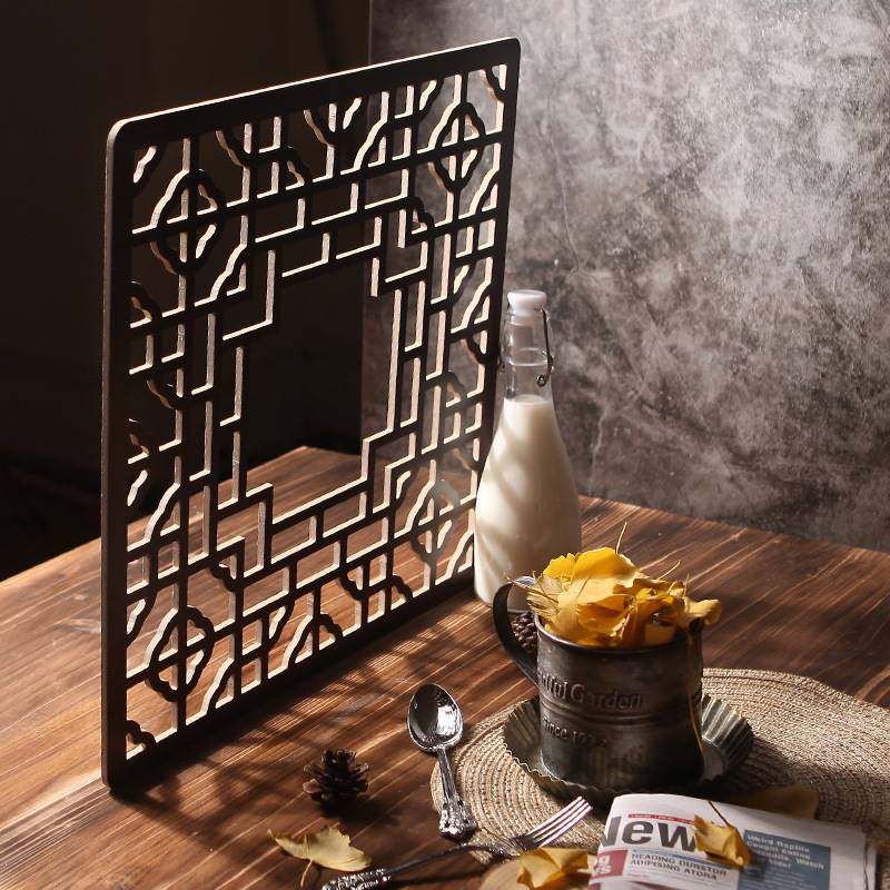 复古国风美食拍照摄影道具新中式窗格制造光影拍摄背景板木纹摆件水泥纹饰品装饰中秋节月饼茶叶瓷器文玩摆拍