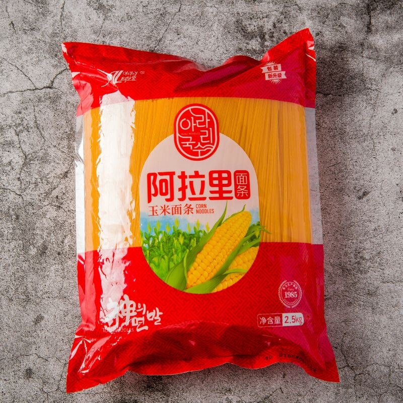 正宗东北延边阿拉里玉米面条黄面条碴条钢丝面出口质量包邮