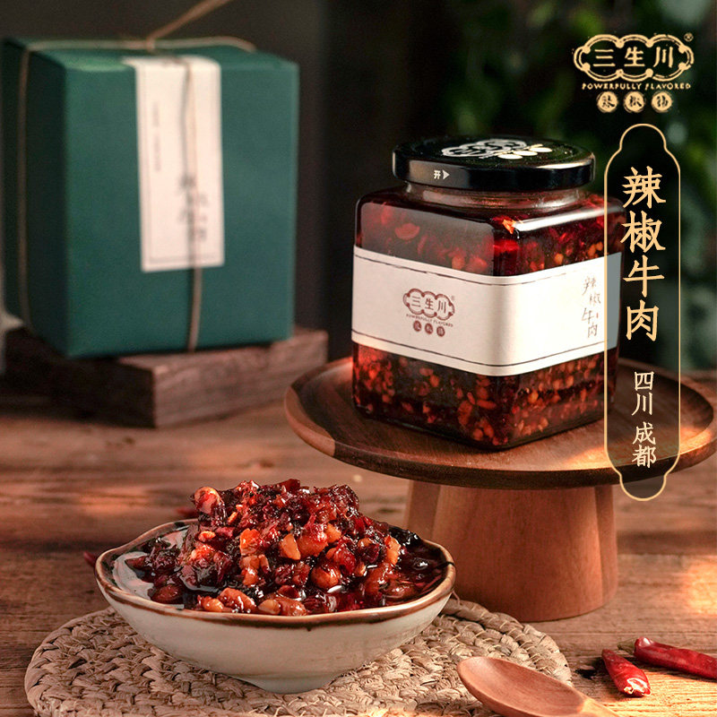 香辣牛肉酱 四川成都特产拌饭拌面豆豉酱 香菇牛肉下饭菜