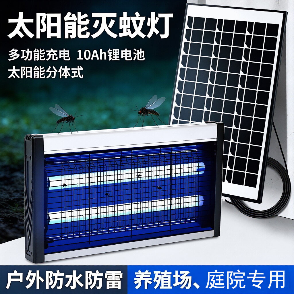 户外大功率光波诱蚊太阳能灭蚊灯图片