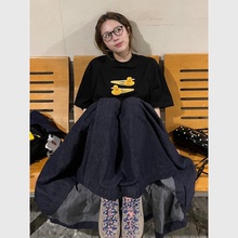 美式潮酷创意亮色发夹印花T恤女夏季新款宽松显瘦减龄百搭甜辣风