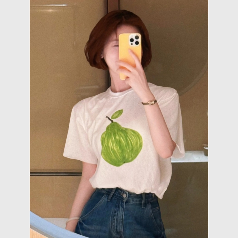 元气创意减龄水果印花T恤女