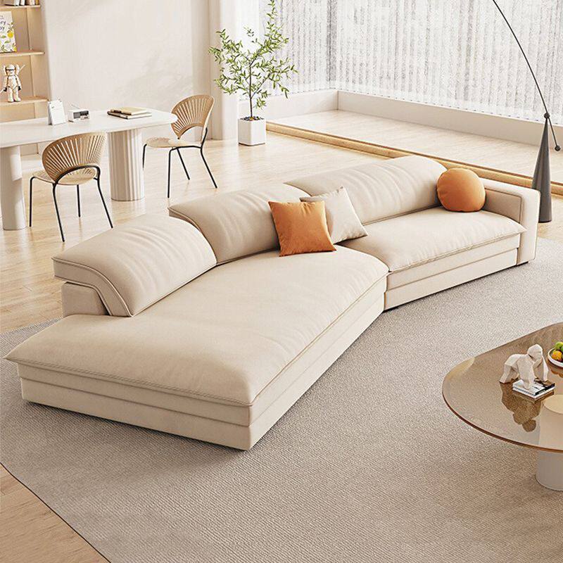 新款科技布羽绒沙发意式简约科技绒网红客厅现代直排豆腐块异形