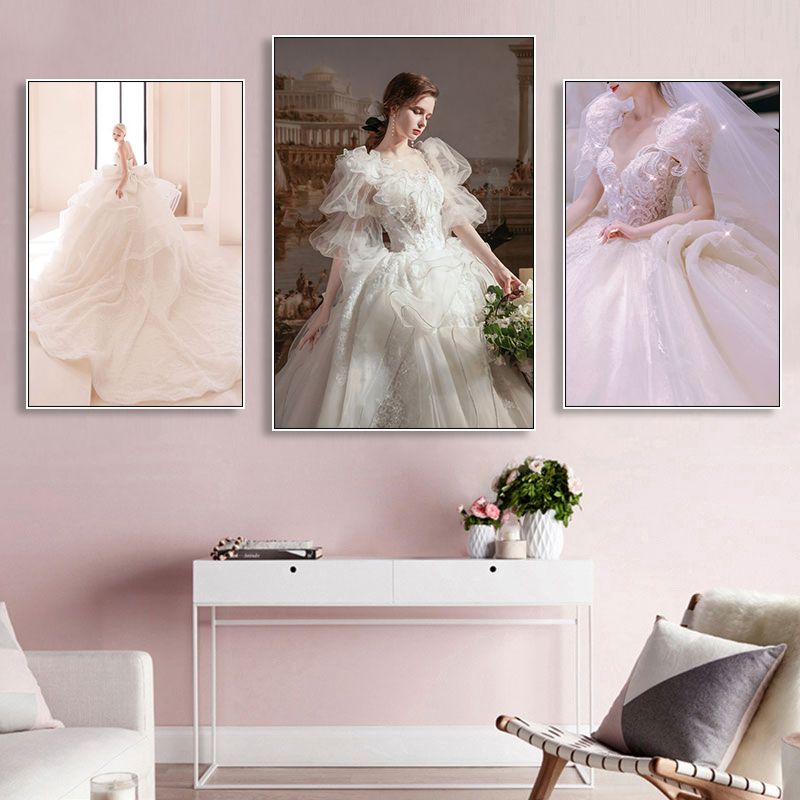 婚纱店装饰画婚礼摄影工作室新娘礼服挂画婚庆公司化妆间墙面壁画