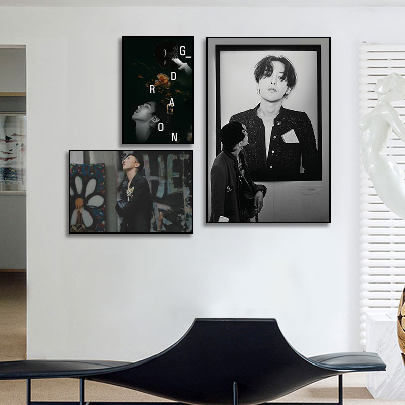 权志龙GD装饰画时尚服装店潮牌太阳花挂画卧室潮流小雏菊壁画