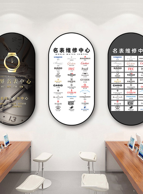 手表维修店装饰画名表回收保养寄卖行钟表店挂画奢侈品logo壁画