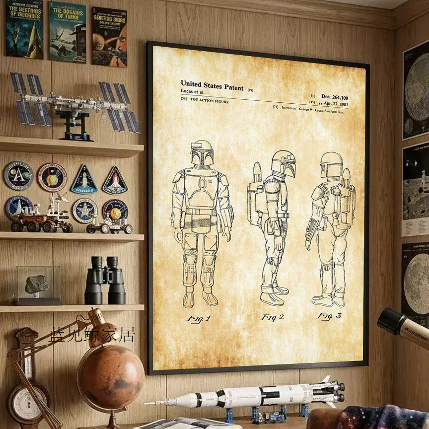 机械宇航员分解图装饰画汽修厂机车汽车维修店挂画车库摩托车壁画